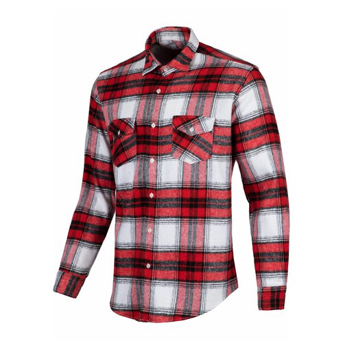 Reslad Holzfllerhemd Hemd Herren kariert Vintage Karo-Hemd Flanellhemd Mnner Langarm Checked Flanell Shirt RS-7116 Rot-Schwarz L