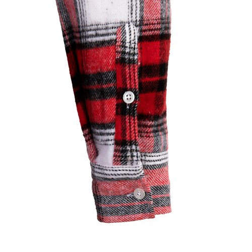 Reslad Holzfllerhemd Hemd Herren kariert Vintage Karo-Hemd Flanellhemd Mnner Langarm Checked Flanell Shirt RS-7116 Rot-Schwarz L