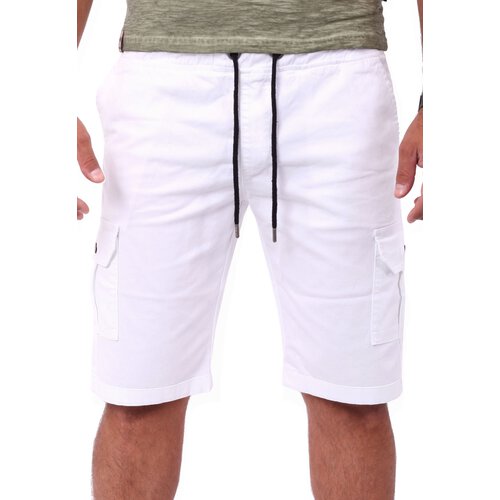 Reslad Cargoshorts Herren Kurz Chinohose Freizeithose Chino Cargo-Hose RS-2025 Wei W29