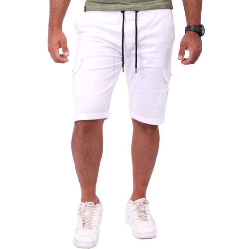 Reslad Cargoshorts Herren Kurz Chinohose Freizeithose Chino Cargo-Hose RS-2025 Wei W29