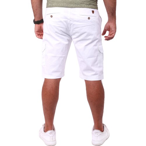 Reslad Cargoshorts Herren Kurz Chinohose Freizeithose Chino Cargo-Hose RS-2025 Wei W29